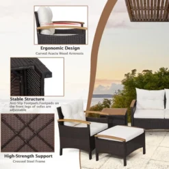 Costway 7PCS Patio Rattan Furniture Set Cushion Armrest Loveseat Ottoman Table 13 Costway 7PCS Patio Rattan Furniture Set Cushion Armrest Loveseat Ottoman Table -Costway GUEST 8d2085a6 0410 4007 a980 bf10c501cdaa