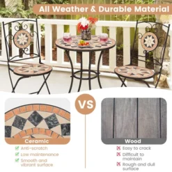 3pcs Patio Bistro Set Outdoor Patio Conversation Furniture Folding Dining Garden -Costway GUEST 8d2fadc9 4571 48ec 9f08 d05bdbe5e8f3