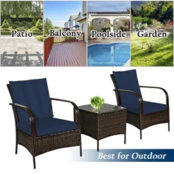 Costway 3 PCS Patio Rattan Furniture Set Coffee Table & 2 Rattan Chair W/Navy Cushions 13 Costway 3 PCS Patio Rattan Furniture Set Coffee Table & 2 Rattan Chair W/Navy Cushions -Costway GUEST 8d6ee5b0 e880 4e83 bf15 e10318dc8b9f