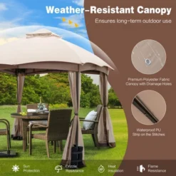 Costway 10x10 FT 2-Tier Patio Gazebo Canopy Netting Heavy-Duty Metal Easy-Setup Outdoor -Costway GUEST 8db0880b ae08 42da a793 f09e9307d7ae