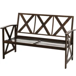 Costway Outdoor Garden Park Bench With Padded Cushion Wood Grain Coated Heavy Duty Frame 11 Costway Outdoor Garden Park Bench With Padded Cushion Wood Grain Coated Heavy Duty Frame -Costway GUEST 8dff0699 2b4a 4fae ab00 4fda2f1790e6