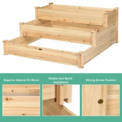 Costway 3 Tier Wooden Raised Vegetable Garden Bed Elevated Planter Kit Outdoor Gardening 11 Costway 3 Tier Wooden Raised Vegetable Garden Bed Elevated Planter Kit Outdoor Gardening -Costway GUEST 8e24a977 b8cc 4294 8b83 0de683a151f2 1