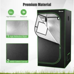 Costway 36''x36''x72'' Mylar Hydroponic Grow Tent W/Observation Window & Floor Tray GrayBlack 12 Costway 36''x36''x72'' Mylar Hydroponic Grow Tent W/Observation Window & Floor Tray GrayBlack -Costway GUEST 8e3d66ff d7f2 4bff 8af8 db025e690b6b