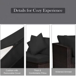 Costway 4PCS Patio Rattan Furniture Set Sofa Ottoman Cushion Garden Deck Black 15 Costway 4PCS Patio Rattan Furniture Set Sofa Ottoman Cushion Garden Deck Black -Costway GUEST 8e49f90d f30c 48ad b1ea 1727254d0467