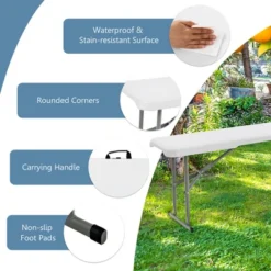 Costway 6 FT Portable Folding Bench Outdoor Picnic Bench 550 Lbs Limited For Dining 15 Costway 6 FT Portable Folding Bench Outdoor Picnic Bench 550 Lbs Limited For Dining -Costway GUEST 8e94c4e3 bc5f 4734 8496 c0024283d947