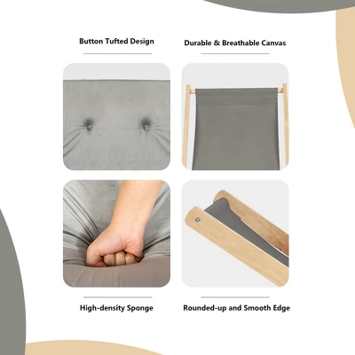 Costway Set Of 4 Foldable Wood Sling Beech Chairs W/ 3 Adjustable Positions&Free Cushion 7 Costway Set Of 4 Foldable Wood Sling Beech Chairs W/ 3 Adjustable Positions&Free Cushion - Image 7