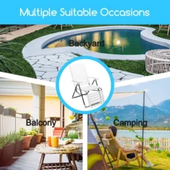 Costway Patio PP Chaise Lounge Folding Reclining Chair 7-Level Backrest Footrest White 14 Costway Patio PP Chaise Lounge Folding Reclining Chair 7-Level Backrest Footrest White -Costway GUEST 8f0e97dd 2cfb 4125 a0c8 8956751afd92