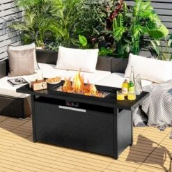 Costway 57'' Rectangular Propane Gas Fire Pit 50,000 Btu Heater Outdoor Table