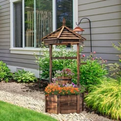 Costway Wooden Wishing Well Hexagonal Bucket Flower Plants Planter Patio Garden Decor 12 Costway Wooden Wishing Well Hexagonal Bucket Flower Plants Planter Patio Garden Decor -Costway GUEST 8f78b7b5 0215 4a48 af6a 27d91f794de2
