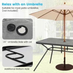 Costway Patio Rectangle Dining Table 49'' X 29.5'' Marble-Like Tabletop With Umbrella Hole 14 Costway Patio Rectangle Dining Table 49'' X 29.5'' Marble-Like Tabletop With Umbrella Hole -Costway GUEST 8f9a0e7e 3393 415b a452 cc5b0f589ba6