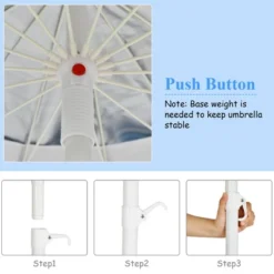 Costway 8 FT Beach Umbrella Outdoor Tilt Sunshade Sand Anchor W/Carry Bag -Costway GUEST 8fb8d410 f29a 4813 af2a 2205fedfb3fc