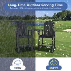 2pcs HDPE Tall Adirondack Chair Barstools Connecting Tray Patio Footrest -Costway GUEST 8fc5fa7b c0ec 47ab 9961 872abdf41ce6