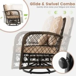 Costway Patio 3PCS Wicker Swivel Rocker Set 2 Rocking Chairs 360 Degrees With Coffee Table 13 Costway Patio 3PCS Wicker Swivel Rocker Set 2 Rocking Chairs 360 Degrees With Coffee Table -Costway GUEST 8fddadff bd51 4725 a1c4 71ab48e594f7