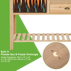 Costway Wood Raised Garden Bed W/ Trellis Elevated Planter Box W/ Storage Shelf And Drawer 14 Costway Wood Raised Garden Bed W/ Trellis Elevated Planter Box W/ Storage Shelf And Drawer -Costway GUEST 903c2700 47cf 40b7 ae59 bbcc5f19b17e