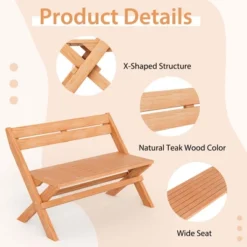 Costway Patio Folding Chair Solid Teak Wood Slatted Seat Natural Portable Outdoor 16 Costway Patio Folding Chair Solid Teak Wood Slatted Seat Natural Portable Outdoor -Costway GUEST 906d0db2 a951 4c82 989d 1bc738002849