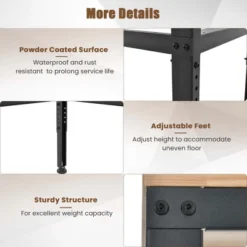 Costway 48" Adjustable Work Bench Heavy-Duty Steel Frame Worktable With Power Outlets -Costway GUEST 907e22dc 8e4b 4906 9179 f79857eb7d5c