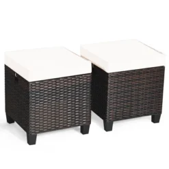Costway 2PCS Patio Rattan Ottoman Cushioned Seat Beige 16 Costway 2PCS Patio Rattan Ottoman Cushioned Seat Beige -Costway GUEST 91bed42b b651 48ca af5d 1d30a0af942f