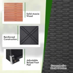 Costway 5PCS Patio Rattan Furniture Set Acacia Wood Table Top Sofa Cushion Deck 15 Costway 5PCS Patio Rattan Furniture Set Acacia Wood Table Top Sofa Cushion Deck -Costway GUEST 92326029 a92e 494f 9f94 05faafe1d557