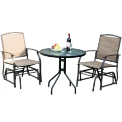 Costway 3PCS Patio Bistro Furniture Set Rocking Glider Chair Glass Table 15 Costway 3PCS Patio Bistro Furniture Set Rocking Glider Chair Glass Table -Costway GUEST 9264a053 89d8 4bac ae81 51474c9bdcd7