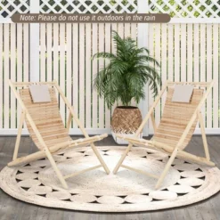 Costway Patio Outdoor Adjustable Folding Wood Sling Chair Reclining Lounge Assembly Free -Costway GUEST 92a7c29e 75c4 4990 96e1 e2d0278ae54e