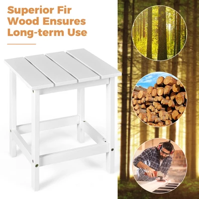 Costway 3PCS Patio Adirondack Chair Side Table Set Solid Wood Garden Deck White 6 Costway 3PCS Patio Adirondack Chair Side Table Set Solid Wood Garden Deck White - Image 6