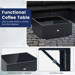 Costway 10 PCS Patio Rattan Furniture Set Outdoor Wicker Sofa Table Cushioned Seat Black/Brown 18 Costway 10 PCS Patio Rattan Furniture Set Outdoor Wicker Sofa Table Cushioned Seat Black/Brown -Costway GUEST 9366e4af 9caf 41d1 98f8 c5dd506c92d3