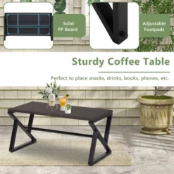 Costway 4PCS Patio Rattan Wicker Rocking Chairs Loveseat Table Rocker Set Cushions Porch -Costway GUEST 943f82a3 5f96 4fd1 911a da8147d47723