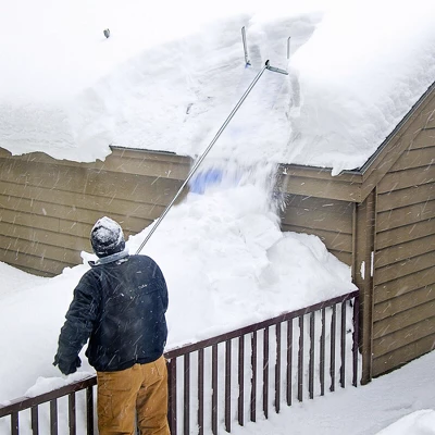 Costway 20ft Roof Snow Rake Removal Tool Lightweight W/ Adjustable Telescoping Handle 2 Costway 20ft Roof Snow Rake Removal Tool Lightweight W/ Adjustable Telescoping Handle - Image 2