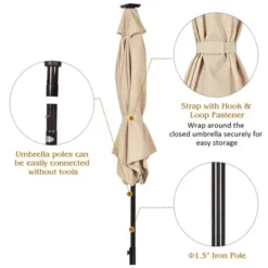 Costway 9' Solar LED Lighted Patio Market Umbrella Tilt Adjustment Crank Lift 17 Costway 9' Solar LED Lighted Patio Market Umbrella Tilt Adjustment Crank Lift -Costway GUEST 9463a4d1 2da5 42f2 bec6 32d84fd0e6f8