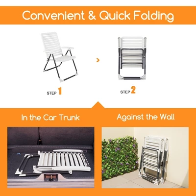 Costway Patio PP Folding Chair Adjustable Reclining 7-Level All-Weather Portable Outdoor 6 Costway Patio PP Folding Chair Adjustable Reclining 7-Level All-Weather Portable Outdoor - Image 6