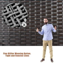 Costway 4PCS Patio Rattan Conversation Set Sectional Cushioned Seat -Costway GUEST 9501e6e0 70ba 47d5 993b eb988f7edf89