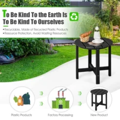 Costway 18'' Patio Round Adirondack Side Table Weather Resistant HDPE Garden -Costway GUEST 95066687 91b0 4222 aaff 87506bcac206