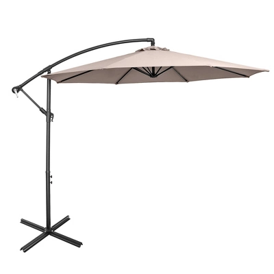 Costway 10 FT Patio Offset Umbrella W/8 Ribs Cross Base Tilt 10 Costway 10 FT Patio Offset Umbrella W/8 Ribs Cross Base Tilt - Image 10