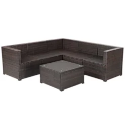 Costway 6PCS Rattan Patio Sectional Sofa Conversation Set Outdoor -Costway GUEST 953dffae bfe2 4aec b701 b65e19b6c2da