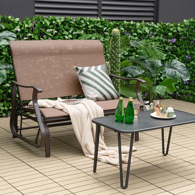 Costway 2-Person Patio Swing Glider Bench Loveseat Rocking Chair High Back Deck 1 Costway 2-Person Patio Swing Glider Bench Loveseat Rocking Chair High Back Deck