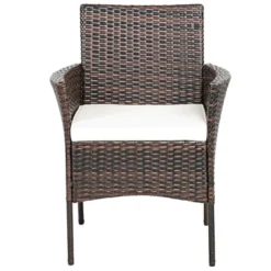 Costway Patio Rattan Arm Dining Chair Cushioned Sofa Furniture Brown -Costway GUEST 96021e1c 3e7a 49be 84f9 5a1c1fab2347