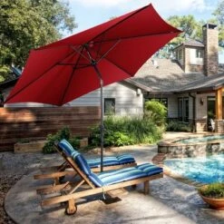 Costway 10FT Patio Umbrella 6 Ribs Market Steel Tilt W/ Crank Outdoor Garden Burgundy 11 Costway 10FT Patio Umbrella 6 Ribs Market Steel Tilt W/ Crank Outdoor Garden Burgundy -Costway GUEST 96461efb 47d2 477e 9c4a 6825d670e69b