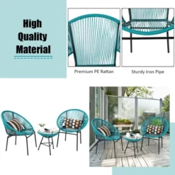 Costway 3PCS Patio Acapulco Furniture Bistro Set Plastic Rope Glass Table 16 Costway 3PCS Patio Acapulco Furniture Bistro Set Plastic Rope Glass Table -Costway GUEST 96924909 2563 4143 971a f11fd2f97695