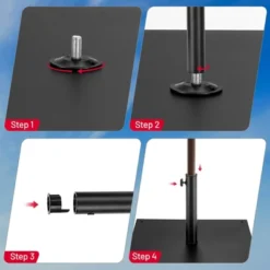 Costway 9ft Market Patio Umbrella W/Solar Lights & 40 LBS Steel Umbrella Stand -Costway GUEST 96b4d7f7 f2fe 4b33 aa07 73bcd6aad51b