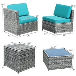 Costway 8 PCS Wicker Sofa Rattan Furniture Set Patio Furniture W/ Storage Table White BlackTurquoiseRed -Costway GUEST 96c91c79 1296 4055 841e 1c55113dc836