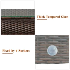 Costway 3PCS Patio Rattan Outdoor Furniture Set W/ Cushioned Sofa Coffee Table -Costway GUEST 9705db03 7831 441c a787 01fa4ad921af