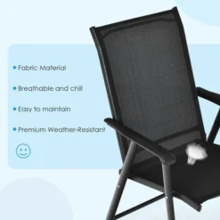 Costway 4PCS Patio Folding Dining Chairs Portable Camping Armrest Garden Black 17 Costway 4PCS Patio Folding Dining Chairs Portable Camping Armrest Garden Black -Costway GUEST 979ab8c7 514e 47f0 a2af b3ef806a6266