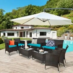 Costway 8PCS Rattan Patio Furniture Set Cushioned Sofa Chair Coffee Table 24 Costway 8PCS Rattan Patio Furniture Set Cushioned Sofa Chair Coffee Table -Costway GUEST 97c2192a fc71 4b68 8446 cfe226b02c56
