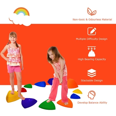 Costway 11pcs Kids Balance Stepping Stones W/ Non-Slip Bottom Indoor & Outdoor Toy 8 Costway 11pcs Kids Balance Stepping Stones W/ Non-Slip Bottom Indoor & Outdoor Toy - Image 8