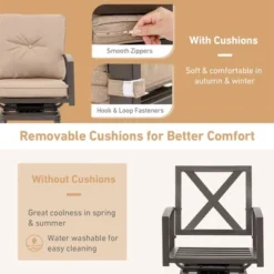 Costway Patio 3pcs Swivel Bar Height Bistro Set Cushioned Table Stools Furniture Outdoor 13 Costway Patio 3pcs Swivel Bar Height Bistro Set Cushioned Table Stools Furniture Outdoor -Costway GUEST 98d8374d bcd9 4d2a 8f5d 6237a103f271