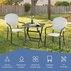 Costway Patio Folding Square Dining Table Aluminum Frame Tempered Glass Top 13 Costway Patio Folding Square Dining Table Aluminum Frame Tempered Glass Top -Costway GUEST 994dc663 36e9 44af b638 54319e34274e