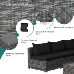 Costway 7PCS Patio Rattan Furniture Set Sectional Sofa Cushioned Garden 18 Costway 7PCS Patio Rattan Furniture Set Sectional Sofa Cushioned Garden -Costway GUEST 998fd1dd bacf 4bc6 b947 ee7e2ce329f0