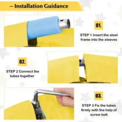 Extra Large Heavy Duty A-Frame Steel Swing Stand Set 40” Nest Tree Swing Yellow -Costway GUEST 99d1c61d 3a74 4d67 887f 813ee1146def