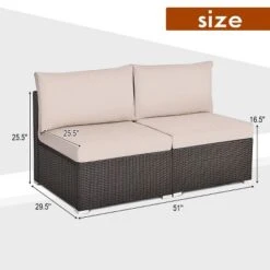 Costway 2PCS Patio Rattan Armless Sofa Sectional Furniture W/Cushion 12 Costway 2PCS Patio Rattan Armless Sofa Sectional Furniture W/Cushion -Costway GUEST 9a7b0961 9127 43c3 85b8 8496d359373a