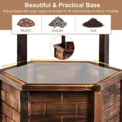 Costway Wooden Wishing Well Hexagonal Bucket Flower Plants Planter Patio Garden Decor 14 Costway Wooden Wishing Well Hexagonal Bucket Flower Plants Planter Patio Garden Decor -Costway GUEST 9aa67885 d903 4af6 8733 96d2c7698fac
